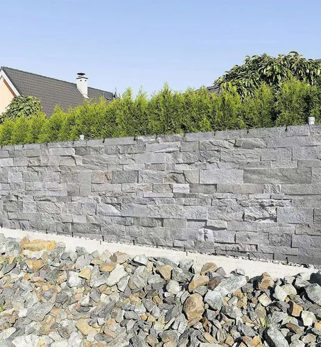 MyMaxxi Sichtschutzzaunmatten Zaunbanner Steinwand hellgrau Sichtschutz Garten Zaun, (Steinwand hellgrau)