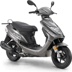 LuXXon Motorroller ECO 45 km/h - Silber 50ccm 4-Takt - Der LuXXon ECO Motorroller bietet sportliches Design und hohe Effizienz. Mit nur 1,9 l/100 km Verbrauch und praktischem Staufach ist er ideal für die Stadt. Agil und zuverlässig für Pendler und Stadtbummler.