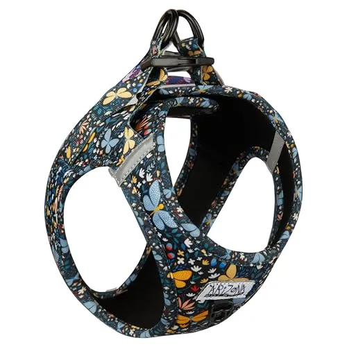 Hundegeschirr Step-In Neopren | Arizona Hotdogs Geschirr Butterfly XL - Ergonomisches und leichtes Neopren-Geschirr für Hunde. Einfach anzulegen, verstellbar und mit sicherem Halt. Reflektoren sorgen für Sichtbarkeit, während die weiche Polsterung für hohen Tragekomfort sorgt.