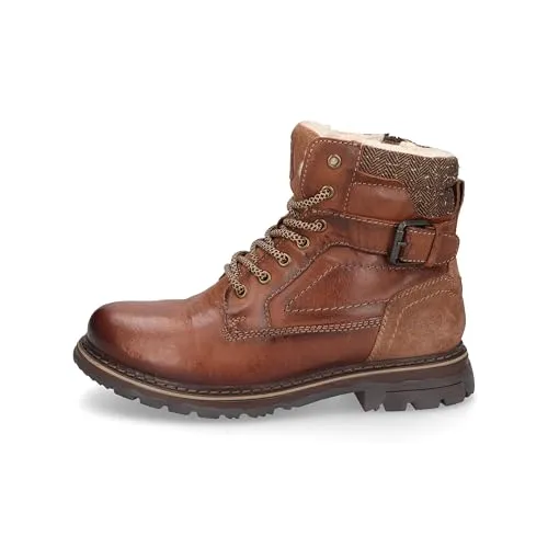 Dockers by Gerli Stiefelette Leder Schnürstiefelette braun 40 EU - Wanderschuhe mit wärmender Innensohle und robustem Gummiboden, ideal für Outdoor-Aktivitäten und lässige Freizeitlooks.