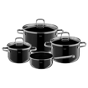 Silit Topf-Set Elegance Line - 4-teiliges Silargan Set, induktionsgeeignet und fruchtsäurebeständig, Made in Germany, schwarz