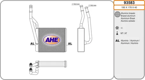 AHE Wärmetauscher 93583, Innenraumheizung für Fahrzeuge