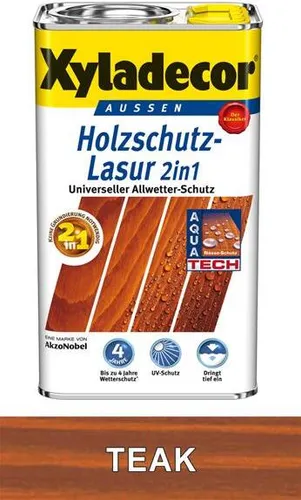 XYLADECOR Holzschutzlasur 2in1 750 ml Holzfarbe teak