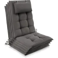 Beautissu Hochlehnerauflage 4er Set Sun-HL Taupe 120x50x8cm in beige von Beautissu