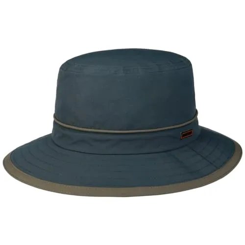 Stetson Kettering Outdoorhut Damen Herren Wasserabweisender Stoffhut mit UV-Schutz Faltbarer Nylonhut mit Paspelrand Schlapphut mit Coolmax-Futterband Sommer Winter blau XL (60-61 cm)