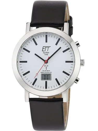 ETT Eco Tech Time Funk Solar Herren Uhr - EGS-11577-11L - Armbanduhren für Herren mit modischem Design; funk- und solarbetrieben, wasserdicht bis 5 Bar und nie wieder Batteriewechsel dank innovativer Technologie.