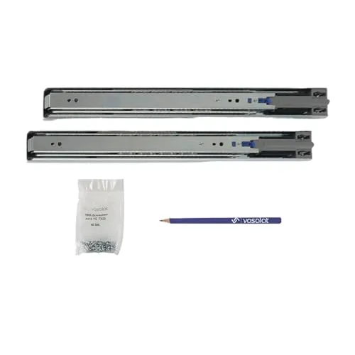 Schubladenschienen 350mm softclose Kugelführung - Vollauszug mit integrierter Dämpfung, 32-Systemlochung - 1 Paar