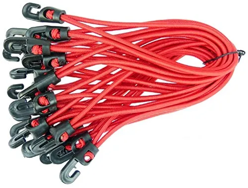 Stück Spannfix Planenspanner 18 cm, Ø 4 mm Rot - Spanngummi Expander mit Haken (30 Stück, Rot) 30