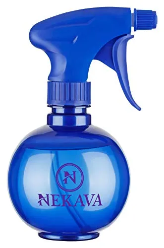 Nekava Sprühflasche klein 350ml – Blaue Wassersprühflasche leer | Verstellbarer Sprühkopf Nebel & Strahl | Pearl-Effekt Zerstäuber für Haare, Pflanzen, Friseur, Reinigung, Haushalt