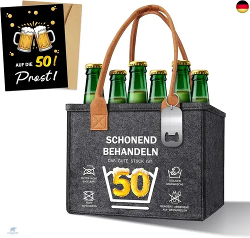 ? ? 50 Geburtstag Mann, Männerhandtasche Bier mit Flaschenöffner und G