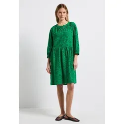 Street One Damen A144349 Kleid - Glowing Green, Größe 40 - Elegantes kurzes Kleid in Glowing Green mit Rundhalsausschnitt und 3/4-Ärmeln, aus reiner Baumwolle für optimalen Tragekomfort.