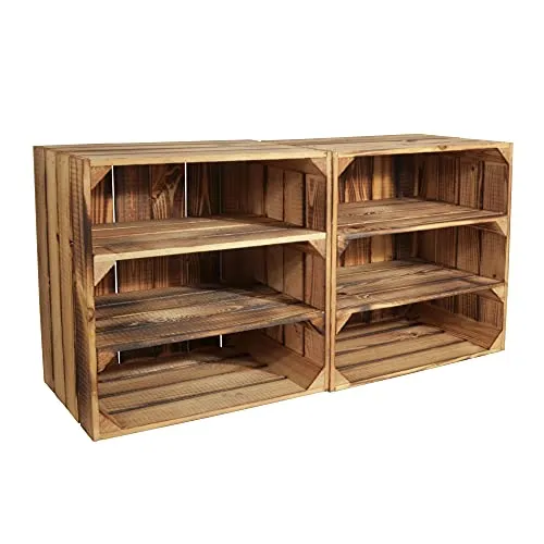 CHICCIE 2 Set Weinregal Wino - Geflammt aus Holz - Praktisches 2er Set Weinregal aus hochwertigem Kiefernholz, flexibel kombinierbar und ideal für Flaschen von 0,75L bis 1,5L. Setzen Sie stilvolle Akzente in Ihrem Zuhause!