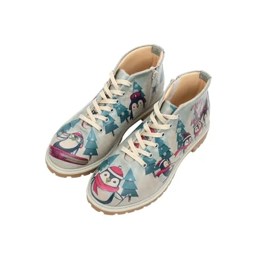 DOGO Shortcut Boots These Are Ma Nuts Damen Stiefeletten, Gr. 37 - Wanderschuhe mit handgefertigtem Design, farbenfrohem Lederimitat und praktischem Reißverschluss für einfaches An- und Ausziehen. Ideal für einen stylischen Auftritt im Herbst!