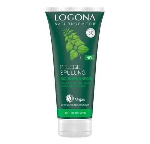Logona Pflege-Spülung Brennnessel - Conditioner mit Bio-Brennnessel, stärkt die Haarstruktur und sorgt für gesunden Glanz, ideal für leichte Kämmbarkeit ohne Beschweren. Natürlich vegan.