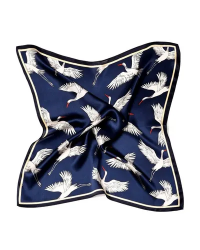 MayTree Seidentuch Kranich 53x53 cm in blau von MayTree