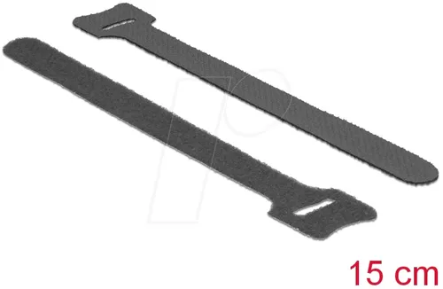 DELOCK 18686 - Klett-Kabelbinder, 150 mm, x 12 mm, 10 Stück, schwarz