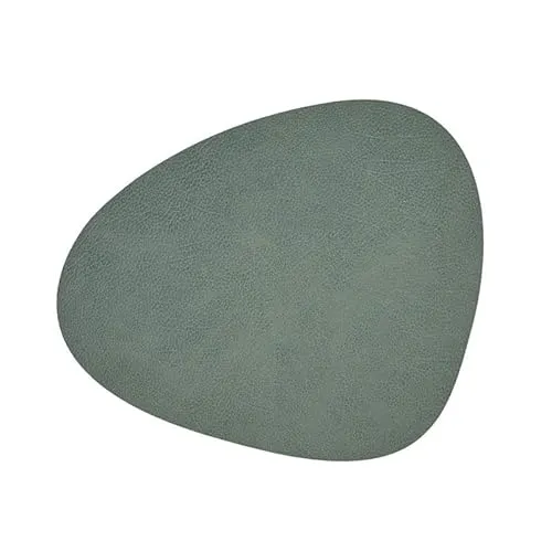 Lind DNA Tischset Curve L Recyceltes Leder Hippo Pastell Grün - Platzsets aus 80% recyceltem Leder und 20% Naturkautschuk, extrem widerstandsfähig und leicht zu reinigen, Maße: 37cm x 44cm
