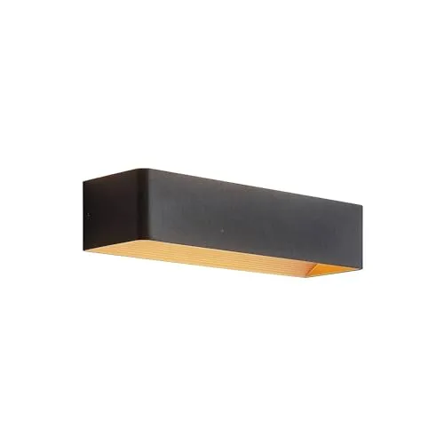 Arcchio LED Wandleuchte Karam - Moderne LED-Wandleuchte aus Aluminium in Schwarz und Gold, mit fest verbautem warmweißem Leuchtmittel für blendfreies Licht – ideal für stilvolle Wohnräume.