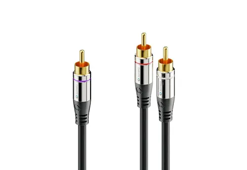sonero sonero® Premium Cinch Audiokabel, 1x Cinch Stecker auf 2x Cinch Stecke Audio-Kabel