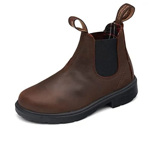 Blundstone Kids Blunnies 1468 antique brown - Größe 31,5 - Wanderschuhe für Kinder im Chelsea-Look, bequem, strapazierfähig und einfach anzuziehen. Ideal für jedes Abenteuer und kombinierbar mit jedem Outfit.
