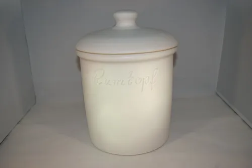 Liter Rumtopf weiss-matt grade, handbemalt, Steinzeug 5