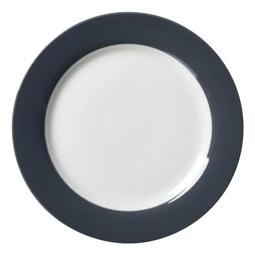 Ritzenhoff & Breker DOPPIO Speiseteller 27 cm - 6er Set in Anthrazit - Teller - Hochwertige Porzellan-Speiseteller mit farbigem Dekor, spülmaschinengeeignet und ideal für stilvolle Tischdekoration.