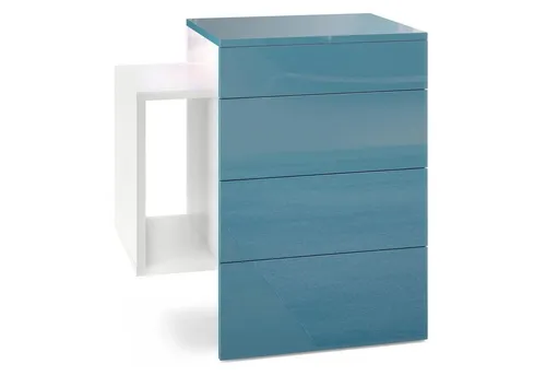 Vladon Nachttisch Queens mit LED-Unterbaustrahler in blau von Vladon
