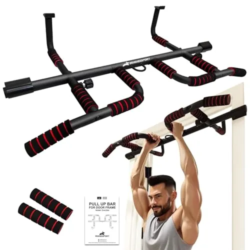 RHINOSPORT Klimmzugstange für Türrahmen – Multigriff Pull Up Bar ohne Bohren