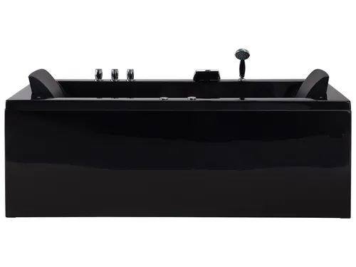 BELIANI Badewanne Schwarz 183 x 90 cm mit Massagefunktion von Beliani