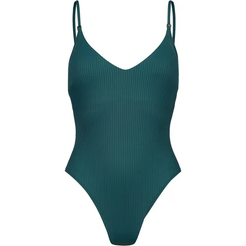 Badeanzug ELBSAND Damen, Gr. 36, Cup A/B, blau (petrol) von Sunseeker