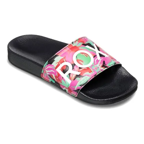 Roxy Mädchen Slippy Ii Sandale, Black Multi Camo, 32 EU