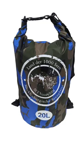 Dry Bag Blau Camouflage Trockensack 20 Liter Seesack wasserdicht Beach Packsack