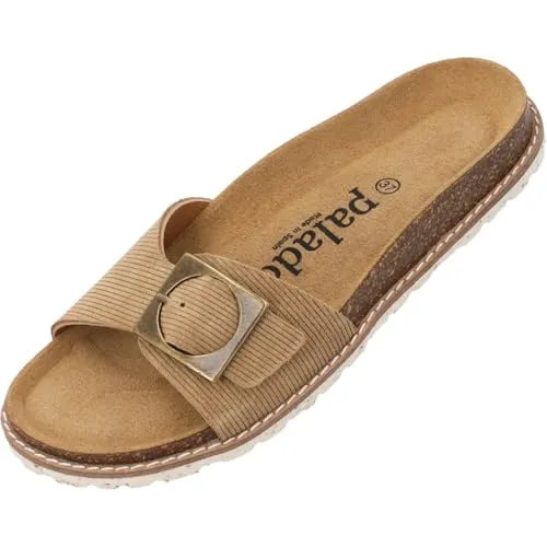 Palado Pantoletten Damen Sardo Corda - bequeme Sandalen Made in Spain - elegante Hausschuhe mit Kork-Fußbett - modische Sommerschuhe Beige UK5,5 - EU38