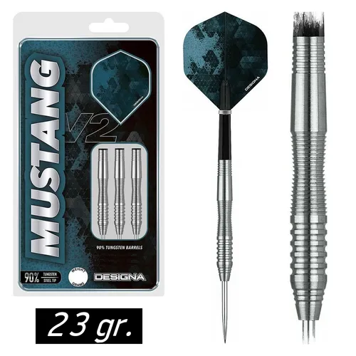 🎯 ✅ Steel Darts Steeldart Dartsatz Dartpfeile Silver Mustang V2 23 gr.