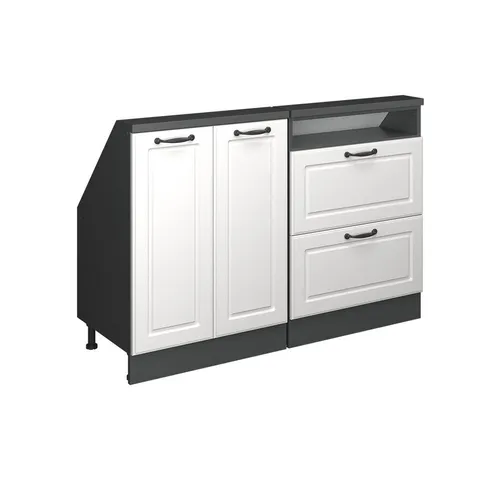 Vicco Kommode Rion, 2er Set in Weiß Landhaus/Anthrazit von Vicco