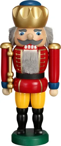 Seiffener Volkskunst Nussknacker König rot - Handarbeit aus dem Erzgebirge - Nussknacker aus Holz, ca. 25 cm hoch, handgefertigt in traditioneller Erzgebirgskunst. Ideal als festliche Dekoration und zum Öffnen von Nüssen.