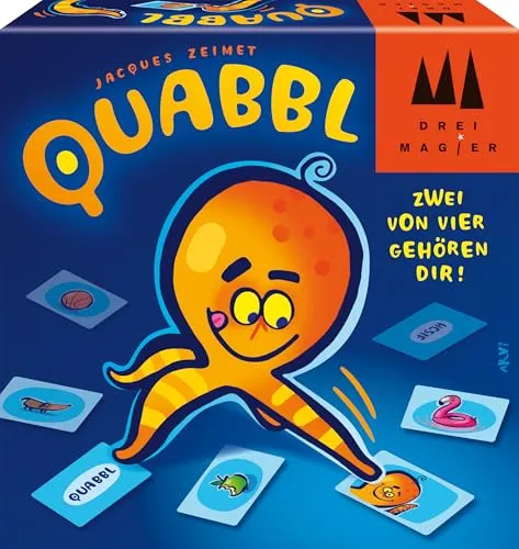 Schmidt Spiele 40898 Quabbl - DREI Magier Kartenspiel - Gesellschaftsspiel für 2-6 Spieler, fördert das Lesen und Wortschatz mit innovativem Paare finden, ideal für Kinder ab 8 Jahren und spannende 15 Minuten Spielzeit.