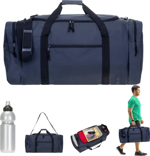 Sporttasche XL Spear Gym 68 cm - 65 Liter - Vielseitige Sport-, Reise- und Saunatasche mit 65 Liter Stauraum, inklusive Trinkflasche. Ideal für Fitness und Reisen mit praktischen Außentaschen und verstellbarem Schultergurt.