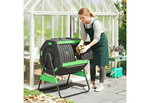 Outsunny 200 Liter Komposter mit Schiebetür und Lüftungsöffnungen