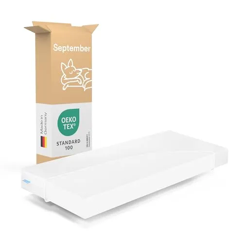 September – Matratze 110x220 cm Komfortschaum mit 14 cm Höhe – Komfortschaummatratze mittelweicher Härtegrad H2/H3 für Betten, Boxspringbetten – Oeko-TEX® Standard 100 zert. – Bezug bei 60°C waschbar