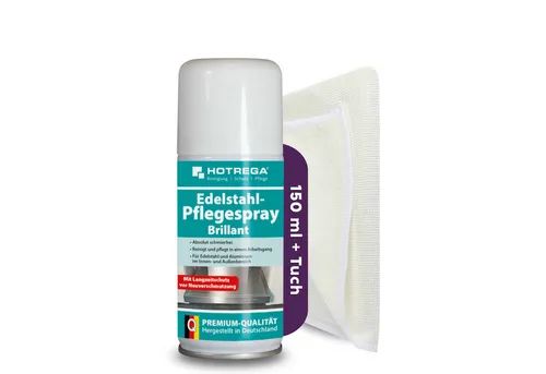 HOTREGA® Edelstahl Pflegespray Edelstahlreiniger Aluminiumreiniger Edelstahlreiniger (Schlierenfreie Reinigung & Pflege Vermindert Fingerabdrücke, Für Küche, Haushalt & Geräte)