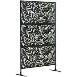 Outsunny Paravent wetterbeständig mit Ständer in schwarz von Outsunny