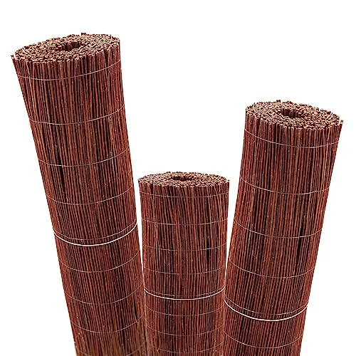 Aquagart Weidenmatte 15m x 80 cm - Natürlicher Sichtschutz für Garten & Balkon - Dekorative Zäune - Robuste Weidenmatte mit Drahtumspannung für einfachen Montage und individuellen Sichtschutz in jedem Gartenprojekt.