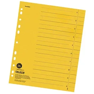 FALKEN Trennblätter DIN A4 1-0 gelb, 230 g/qm, 100 St. von Falken