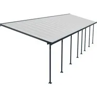 Palram - Canopia Aluminium Terrassenüberdachung Feria | Anthrazit | 295x1220x305 cm - Außenanbau: Extrem stabiles Terrassendach aus rostfreiem Aluminium, wartungsfrei und schneelastfähig bis 150kg/m² – ideal für Garten und Carport!