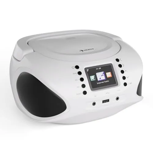 Auna Tragbarer CD/MP3-Player mit Internet/FM-Radio & 3w-Lautsprecher
