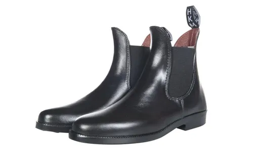 HKM Jungen Hkm 5300 Soft/Weit Jodhpurgummistiefel - Robuster Jodhpurgummistiefel mit elastischem Einsatz für einfaches An- und Ausziehen. Ideal für den täglichen Einsatz in der Freizeit oder beim Reiten. Verfügbar in den Größen 28-46, schwarze Farbe.