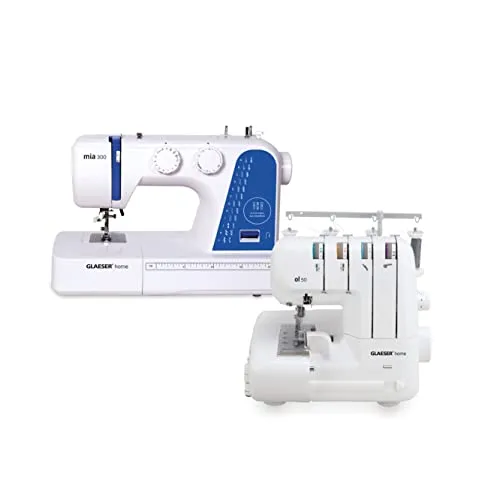 GLAESERhome Nähmaschinen Bundle | Anfänger Nähmaschine & Overlock
