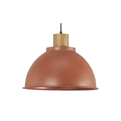 Brilliant Erena Pendelleuchte 38cm rot Metall/Holz - Moderne Pendelleuchte mit variabler Kabellänge, ideal für Tische und Durchgänge. Verwende energiesparende LED-Leuchtmittel und dimme die Helligkeit flexibel für ein perfektes Ambiente.
