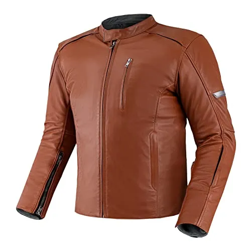 SHIMA HUNTER Motorrad Jacke Herren - Lederjacke mit Protektoren - Schutzjacke für Männer mit Rücken-, Schulter- und Ellbogenprotektoren, ideal für Sommerfahrten. Belüftungseinsätze sorgen für Komfort bei warmem Wetter.
